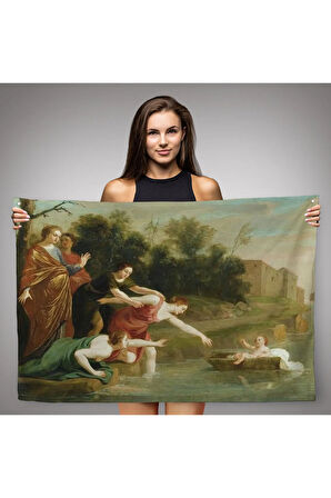 Jacques Stella - Musa'nın Bulunuşu Duvar Örtüsü-Halısı - The Finding of Moses-6579