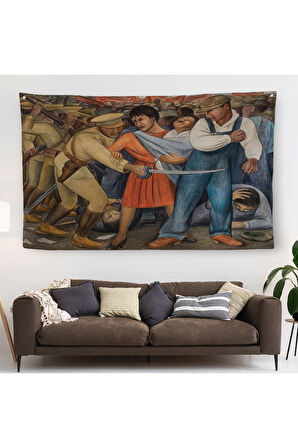 Diego Rivera'nın İsyan Duvar Örtüsü-Halısı-6587