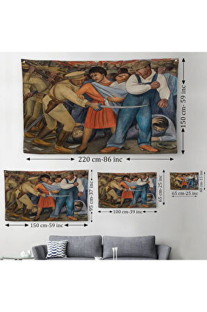 Diego Rivera'nın İsyan Duvar Örtüsü-Halısı-6587