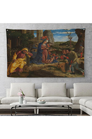 Çobanların Hayranlığı Duvar Örtüsü-Halısı - Andrea Mantegna The Adoration of the Shepherds-6590