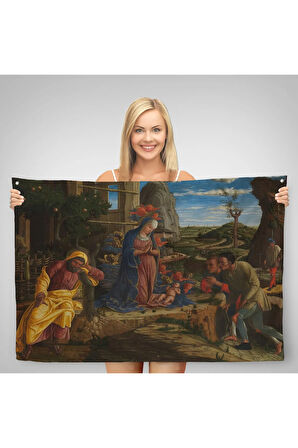 Çobanların Hayranlığı Duvar Örtüsü-Halısı - Andrea Mantegna The Adoration of the Shepherds-6590