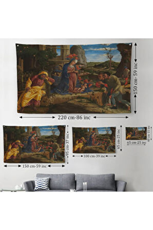 Çobanların Hayranlığı Duvar Örtüsü-Halısı - Andrea Mantegna The Adoration of the Shepherds-6590