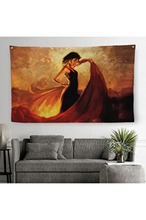 İspanyol Dansçı Kadın Duvar Örtüsü-Halısı-6595