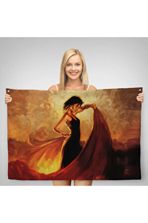 İspanyol Dansçı Kadın Duvar Örtüsü-Halısı-6595