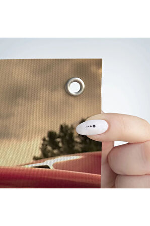 Kırmızı Klasik Araba Duvar Örtüsü-Halısı-6597