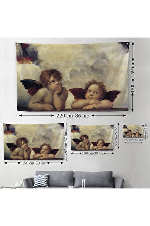 Rafael’in Ünlü Melekleri Duvar Örtüsü-Halısı - Little Angels-6601