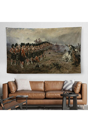 Robert Gibb'in İnce Kırmızı Çizgi Duvar Örtüsü-Halısı -The Thin Red Line-6602