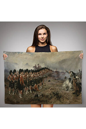 Robert Gibb'in İnce Kırmızı Çizgi Duvar Örtüsü-Halısı -The Thin Red Line-6602