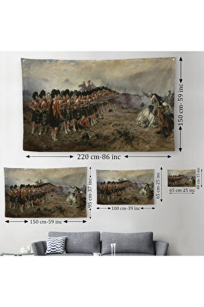 Robert Gibb'in İnce Kırmızı Çizgi Duvar Örtüsü-Halısı -The Thin Red Line-6602