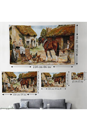 Ortacağ Alman Köyü Duvar Örtüsü-Halısı-6605