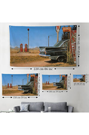 Jack’s Tire Klasik Araba Duvar Örtüsü-Halısı-6609
