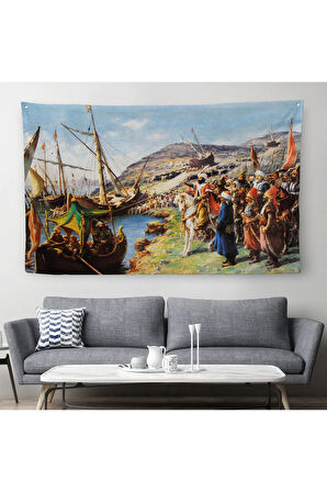 Fatih Sultan Mehmet'in İstanbul Kuşatması, Gemileri Karadan Yürütme Duvar Örtüsü-Halısı-6616