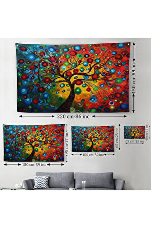 Sürreal Ağaçtaki Renkler Senfonisi Duvar Örtüsü-Halısı-6625
