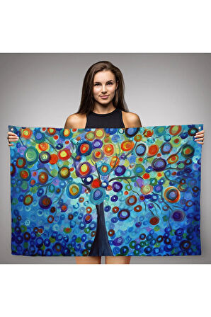 Sürreal Ağaçtaki Renkler Senfonisi Duvar Örtüsü-Halısı-6626