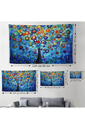 Sürreal Ağaçtaki Renkler Senfonisi Duvar Örtüsü-Halısı-6626