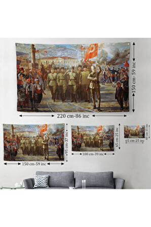 İzmir'in Kurtuluşu Duvar Örtüsü-Halısı - Atatürk'ün İzmire Girişi-6627