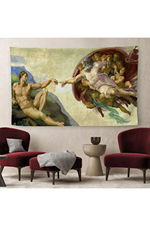 Ademin Yaratılışı Duvar Örtüsü-Halısı - The Creation of Adam-6631