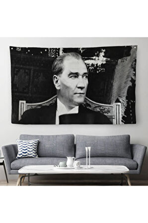 Keskin Bakışlı Atatürk Duvar Örtüsü-Halısı-6635