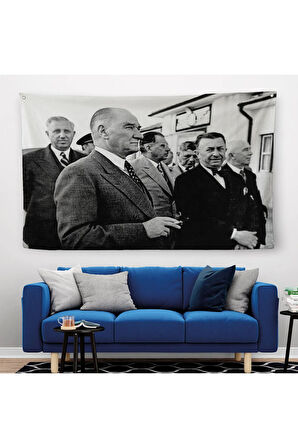 Atatürke Bakan Şükrü Kaya Dekoratif Duvar Örtüsü-Halısı-6637