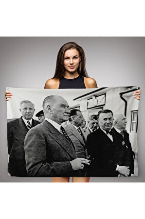 Atatürke Bakan Şükrü Kaya Dekoratif Duvar Örtüsü-Halısı-6637