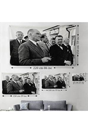 Atatürke Bakan Şükrü Kaya Dekoratif Duvar Örtüsü-Halısı-6637