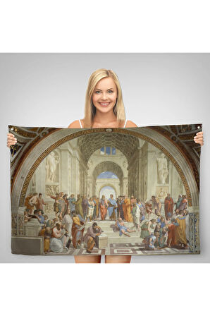 Atina Okulu Duvar Örtüsü-Halısı - Raffaello Sanzio-6642