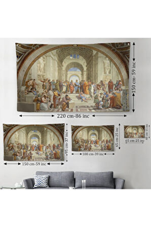 Atina Okulu Duvar Örtüsü-Halısı - Raffaello Sanzio-6642