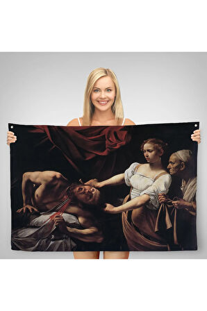 Jean Caravaggio Judith Holofernes'in Başını Keserken Duvar Örtüsü-Halısı-6646