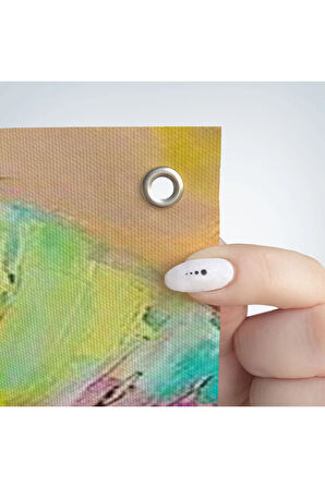 Diş Teli ve Renkli Dudaklar Graffti Duvar Örtüsü-Halısı-6651