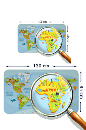 Harita Sepeti Eğitici Dünya Haritası Dünya Atlası Çocuk Ve Bebek Odası Duvar Sticker-3778