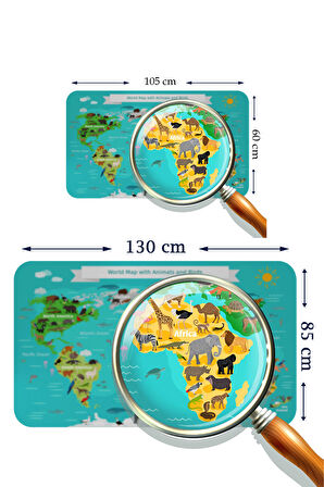 Harita Sepeti Eğitici Dünya Haritası Dünya Atlası Çocuk Ve Bebek Odası Duvar Sticker-3780