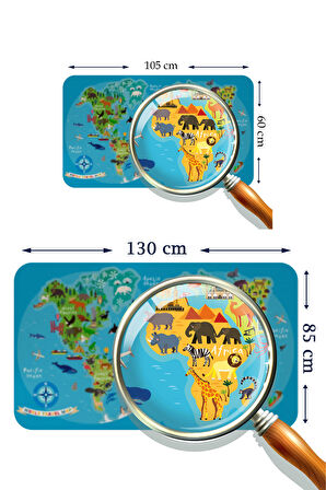 Harita Sepeti Eğitici Dünya Haritası Dünya Atlası Çocuk Ve Bebek Odası Duvar Sticker 3805