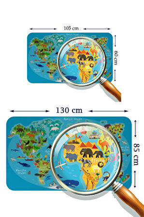 Harita Sepeti Eğitici Dünya Haritası Dünya Atlası Çocuk ve Bebek Odası Duvar Sticker 3808