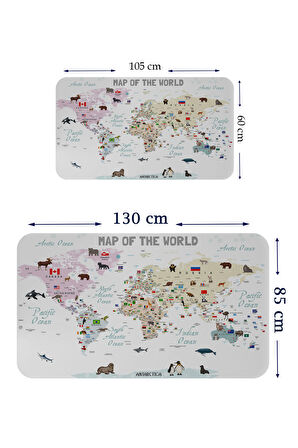 Harita Sepeti Eğitici ve Bayraklı Dünya Haritası Dünya Atlası Çocuk Ve Bebek Odası Duvar Sticker 3813
