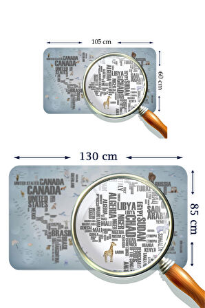 Harita Sepeti Ülke Adlı Eğitici Dünya Haritası Dünya Atlası Çocuk ve Bebek Odası Duvar Sticker 3823