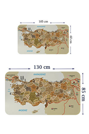 Harita Sepeti Eğitici ve Öğretici Detaylı Dekoratif Komşulu Türkiye Haritası Duvar Sticker 3847