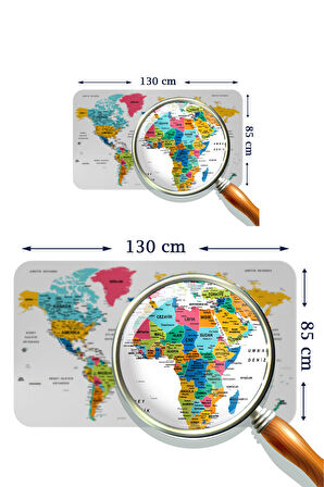 Harita Sepeti Türkçe Eğitici Ülke ve Başkent Detaylı Atlası Dünya Haritası Duvar Sticker 3851