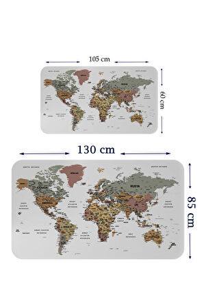Harita Sepeti Türkçe Eğitici Ülke ve Başkent Detaylı Atlası Dünya Haritası Duvar Sticker 3852