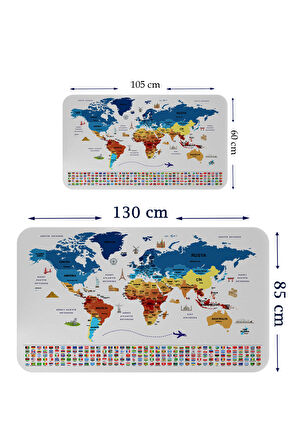 Harita Sepeti Ülke Bayrak lı Eğitici Başkent Detaylı Atlası Dekoratif Dünya Haritası Duvar Sticker 3857