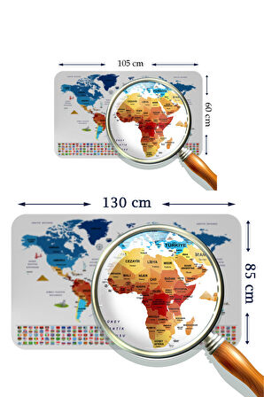 Harita Sepeti Ülke Bayrak lı Eğitici Başkent Detaylı Atlası Dekoratif Dünya Haritası Duvar Sticker 3857