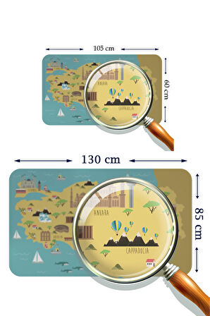 Harita Sepeti Eğitici ve Öğretici Dekoratif Çocuk Odası Türkiye Haritası Duvar Sticker 3877