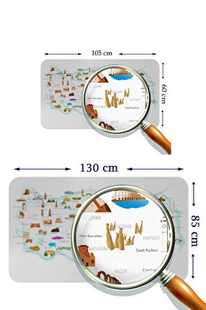 Harita Sepeti Eğitici ve Öğretici Dekoratif Çocuk Odası Türkiye Haritası Duvar Sticker 3880
