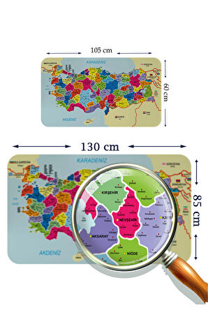 Harita Sepeti Eğitici Ve Öğretici Dünya ve Türkiye Haritası Çocuk Odası Duvar Sticker 3882