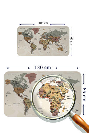 Harita Sepeti Eğitici Ve Öğretici Dünya ve Türkiye Haritası Çocuk Odası Duvar Sticker 3883