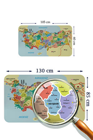 Harita Sepeti Eğitici Öğretici Dünya ve Türkiye Haritası Çocuk Odası Duvar Sticker 3888