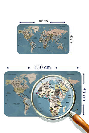 Harita Sepeti Eğitici Öğretici Dünya ve Türkiye Haritası Çocuk Odası Duvar Sticker 3889