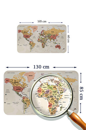 Harita Sepeti Eğitici Öğretici Dünya ve Türkiye Haritası Çocuk Odası Duvar Sticker 3890