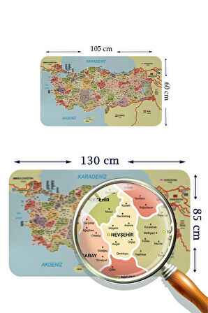 Harita Sepeti Eğitici Öğretici Dünya ve Türkiye Haritası Çocuk Odası Duvar Sticker 3890