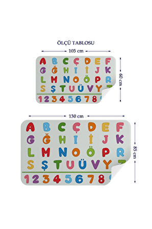 Eğitici Renkli Türkçe Alfabe ve Sayı Eğitim Stickerı, Çocuk Odası, Anaokulu Duvar Stickerı-3892