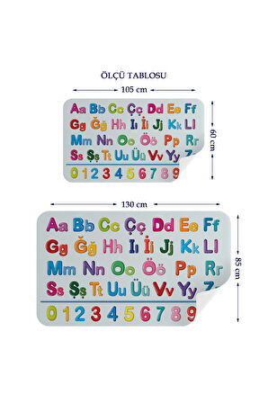 Eğitici Renkli Türkçe Alfabe ve Sayı Eğitim Stickerı, Çocuk Odası, Anaokulu Duvar Stickerı-3895